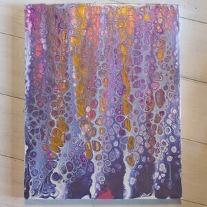Abstract Painting Multicolor Stretched Canvas Art 8"×10"